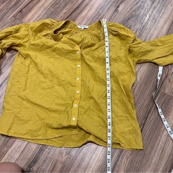 Madewell Floral Embroidered Smocked-Neck Raglan Top - Picture 9 of 13